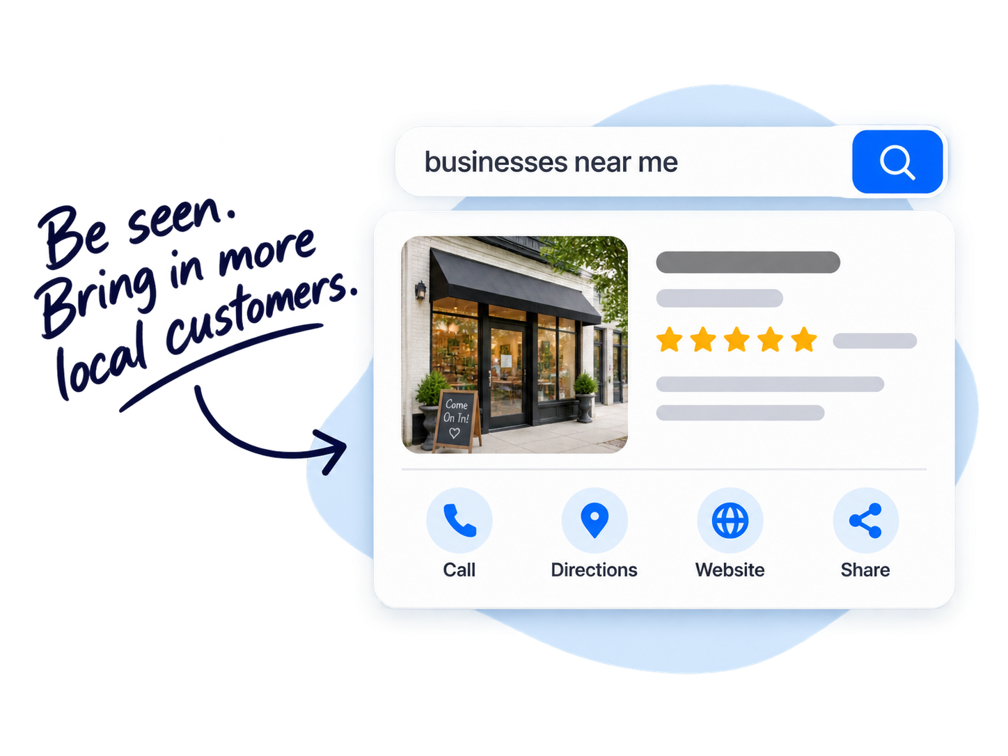 Turn Local Searches Into Real Customers Local business search result showing reviews, contact options and directions