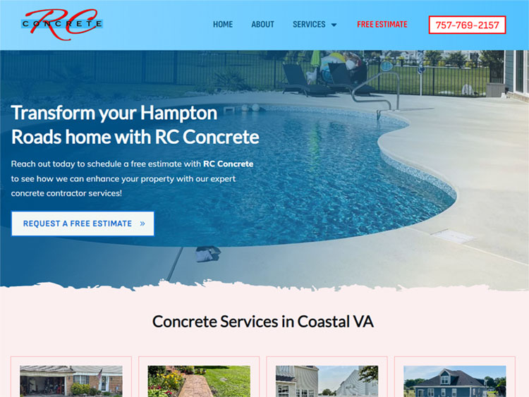Concrete contractor web design